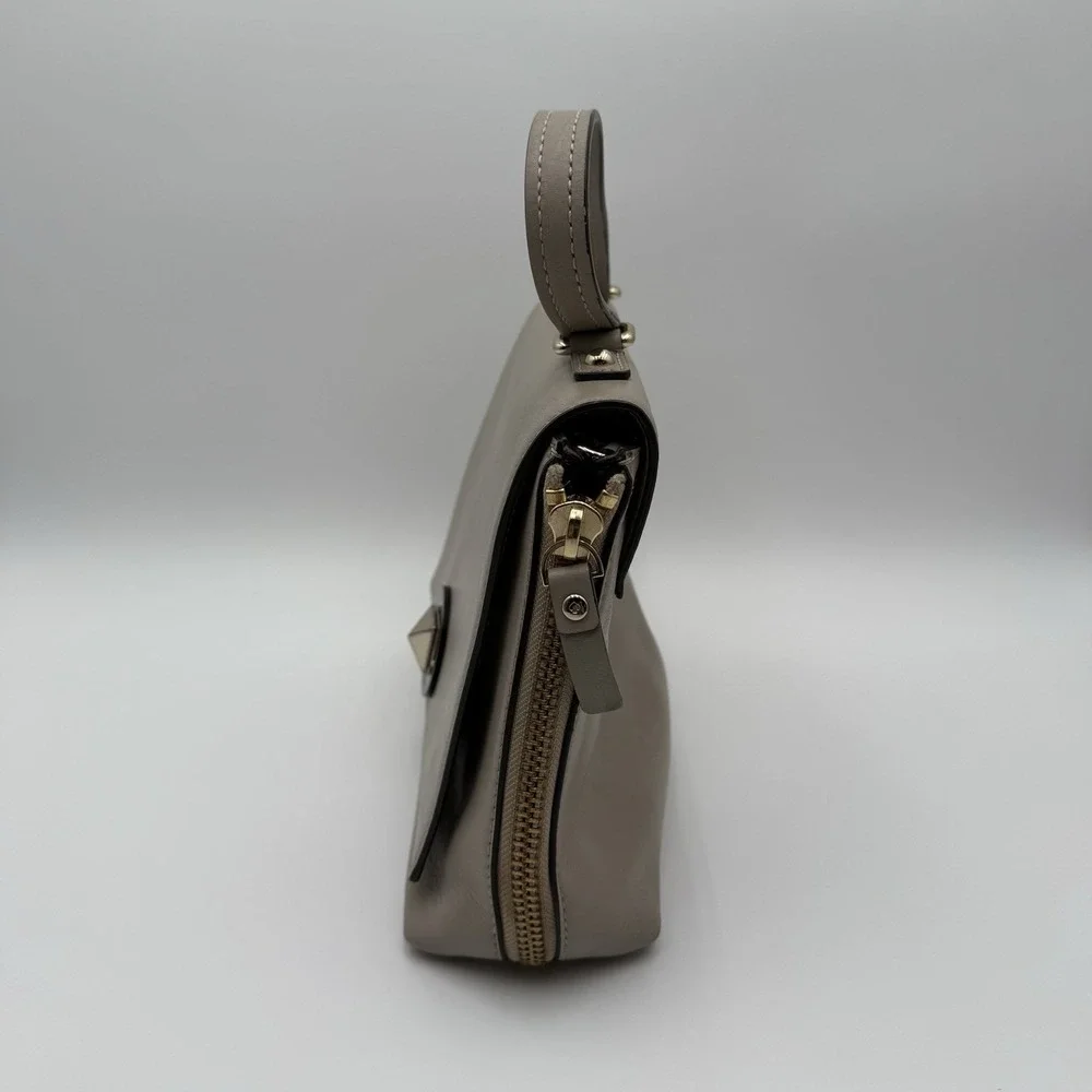 Kate Spade Vintage Leather Laurel Magnolia Satchel/Crossbody‎ - Taupe Beige Flaw